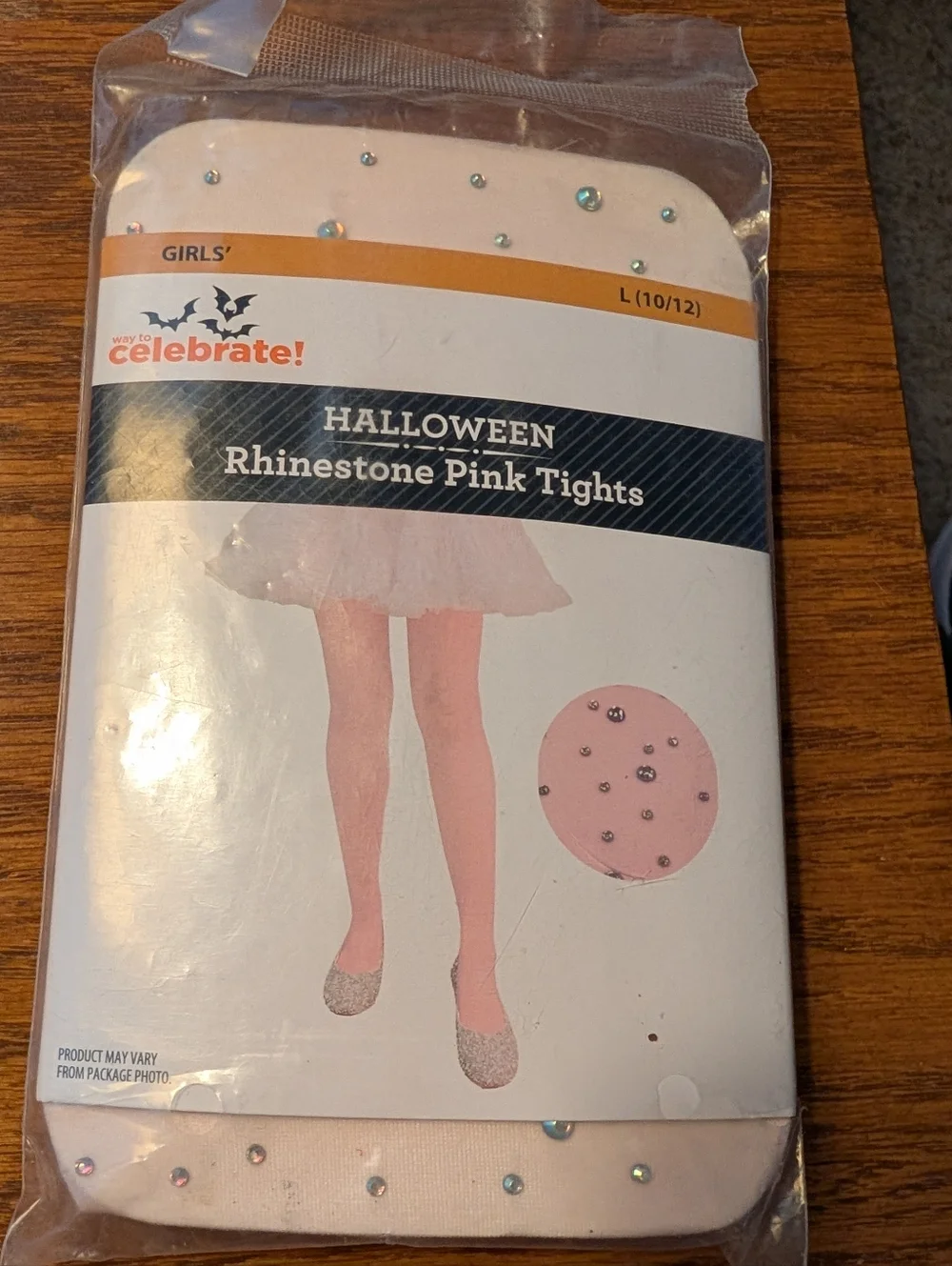 Halloween Rhinestone Pink Tights - Girls L (10/12) NWT